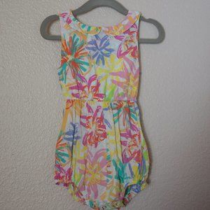 Little Minis Neon Floral Bubble Romper